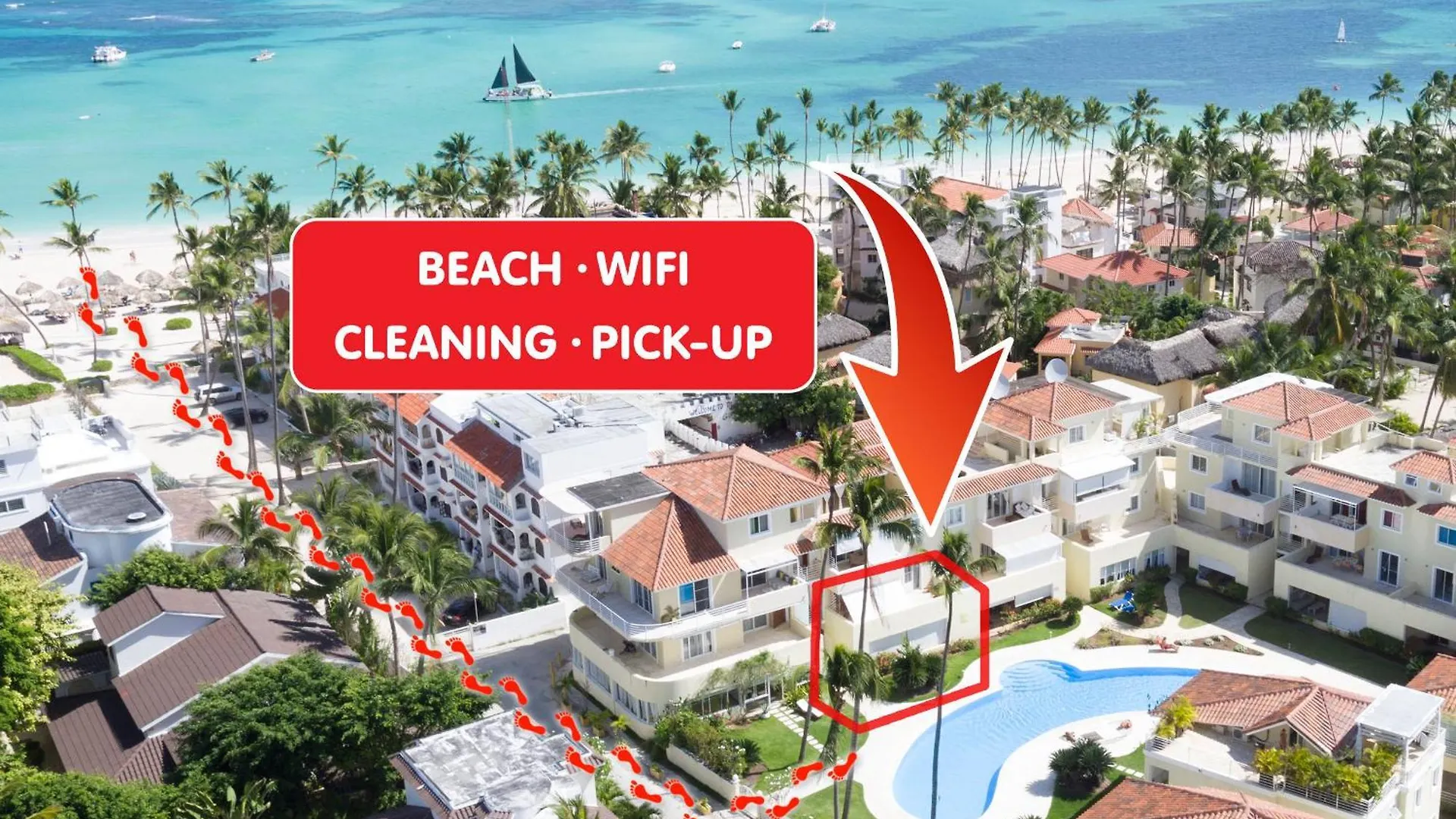Lägenhetshotell Caribbean Villas And Suites - Playa Los Corales - Wifi, Beach Club